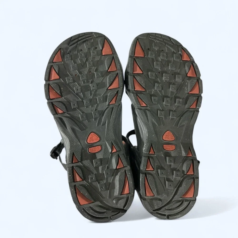 Nike ACG Sport Vintage Sandals Black Red Hiking Walking Running Sz 10